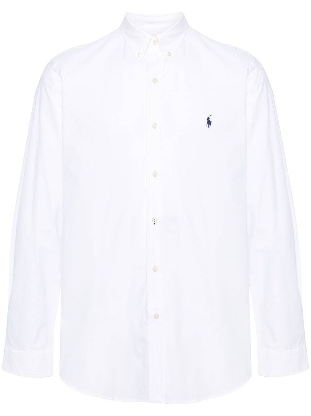 POLO RALPH LAUREN Camicia in cotone bianco con cavallino blu