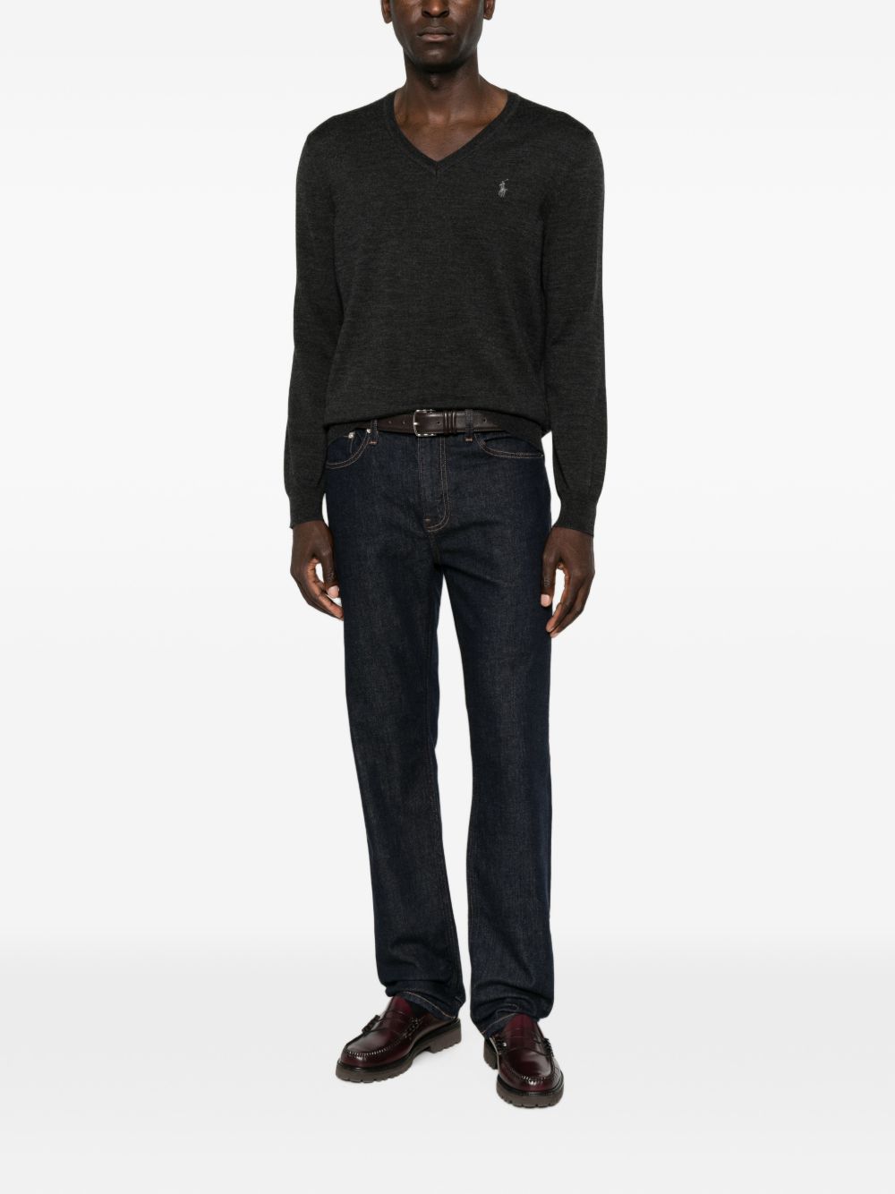 POLO RALPH LAUREN Maglia leggera in lana con scollo a V