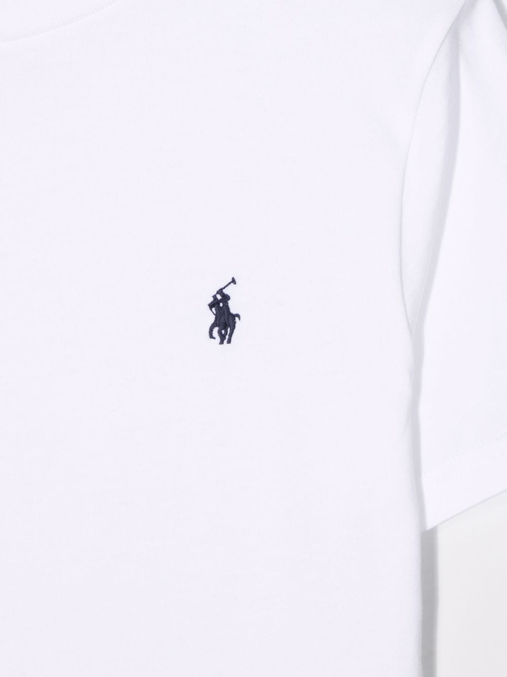 POLO RALPH LAUREN T-shirt in cotone bianco con logo ricamato