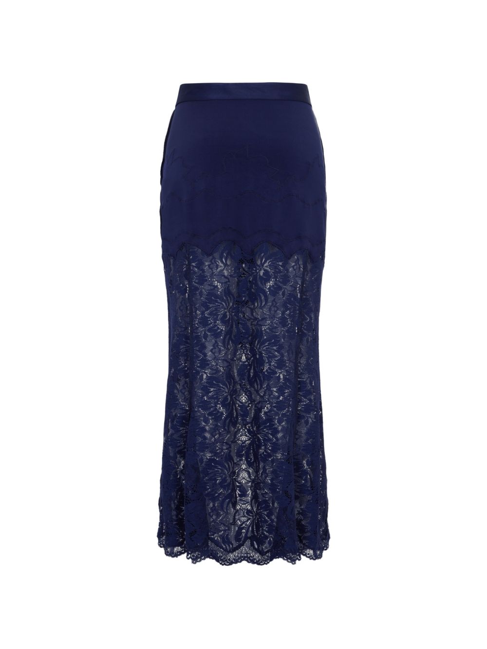 RABANNE Gonna midi in pizzo blu navy