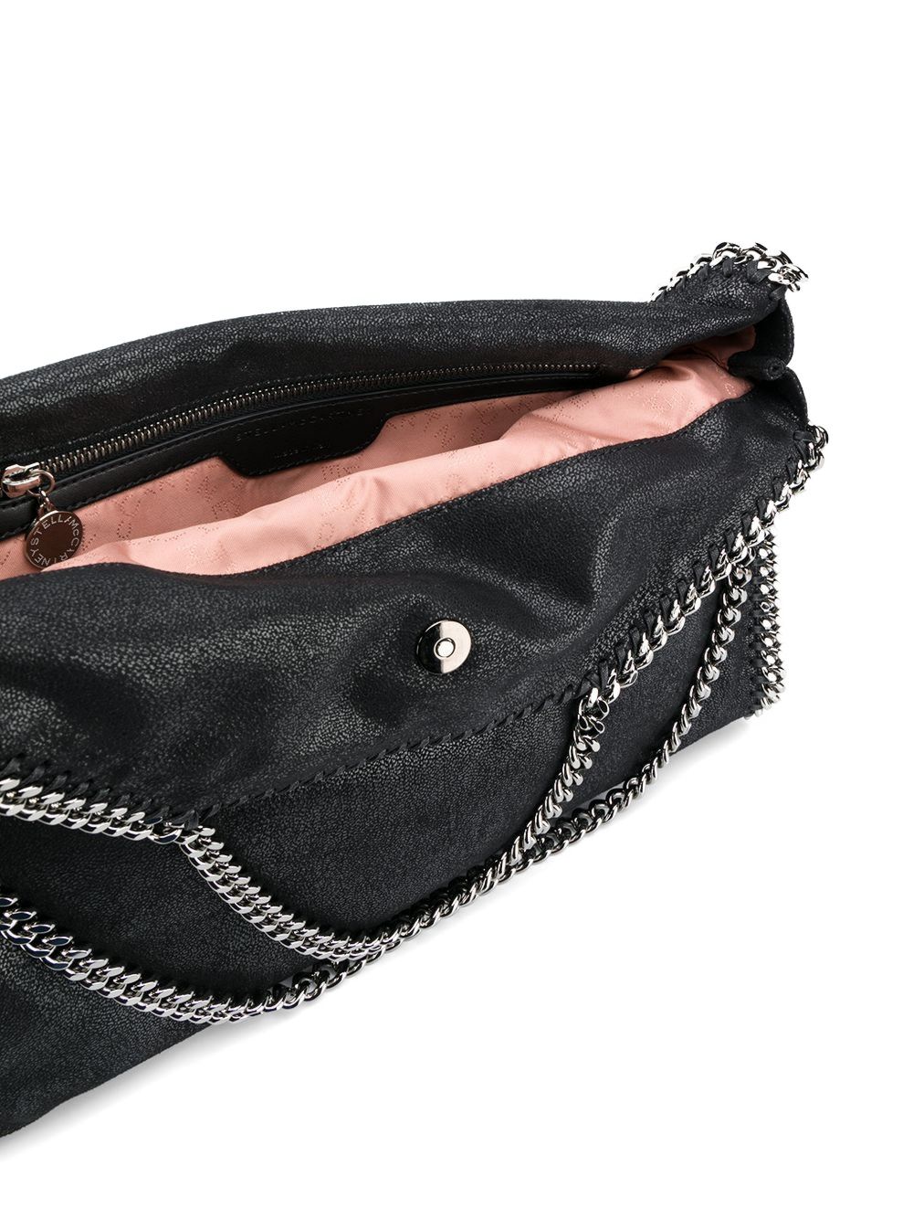 STELLA MCCARTNEY Borsa tote Falabella nera con catena argentata