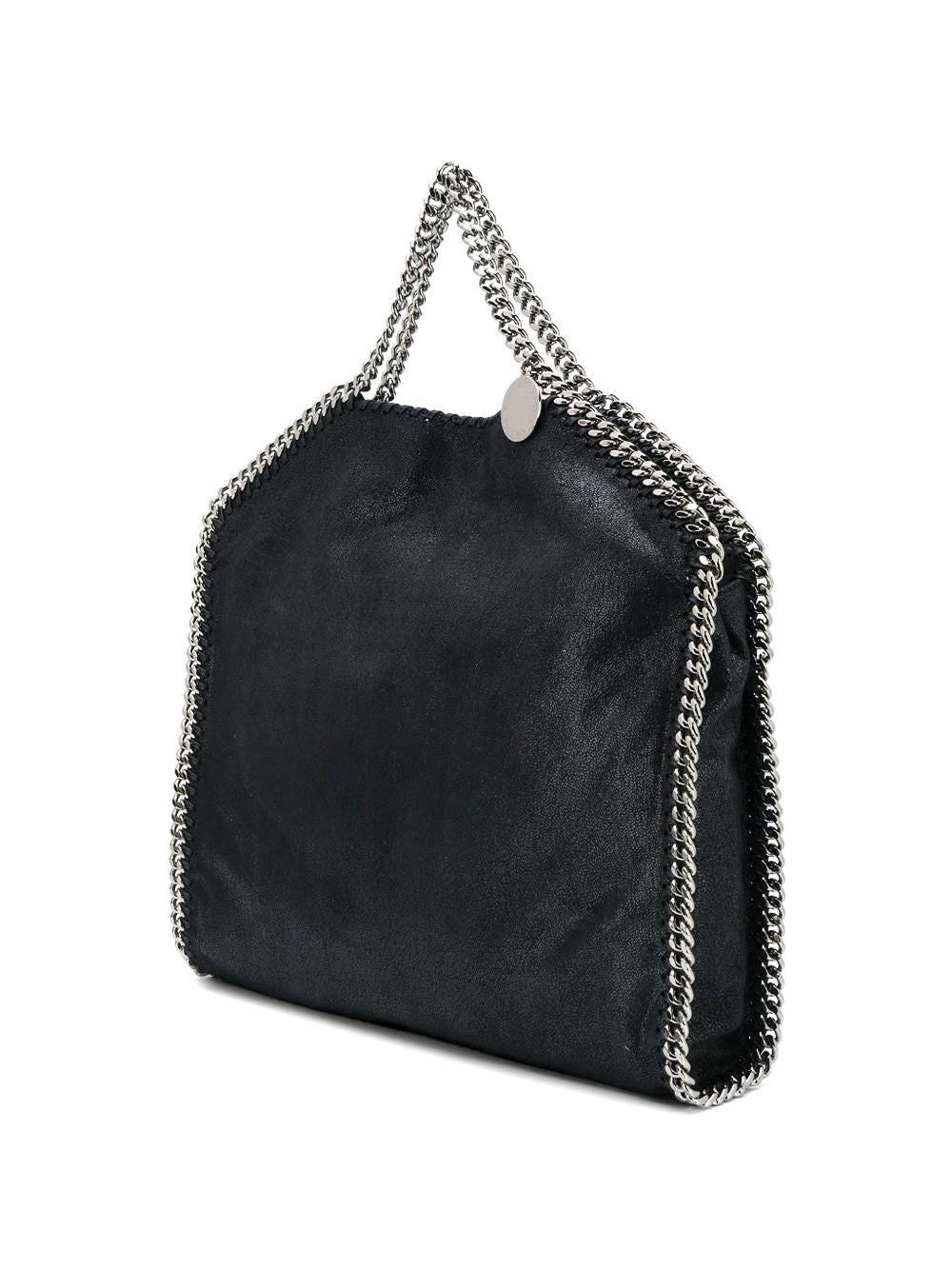 STELLA MCCARTNEY Borsa tote Falabella nera con catena argentata