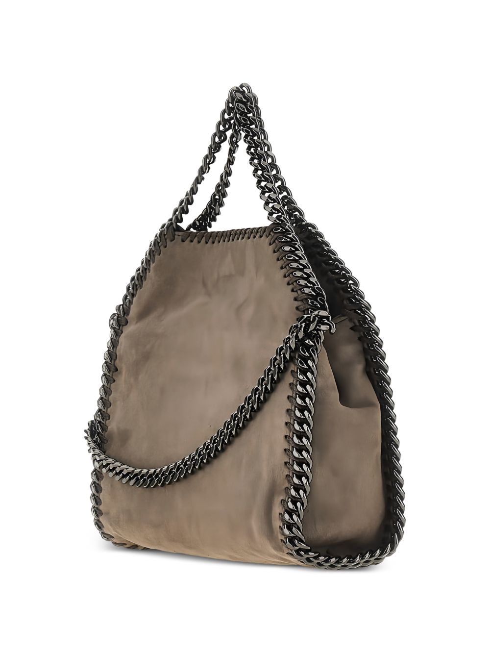 STELLA MCCARTNEY Borsa Falabella mini in suede marrone con catena