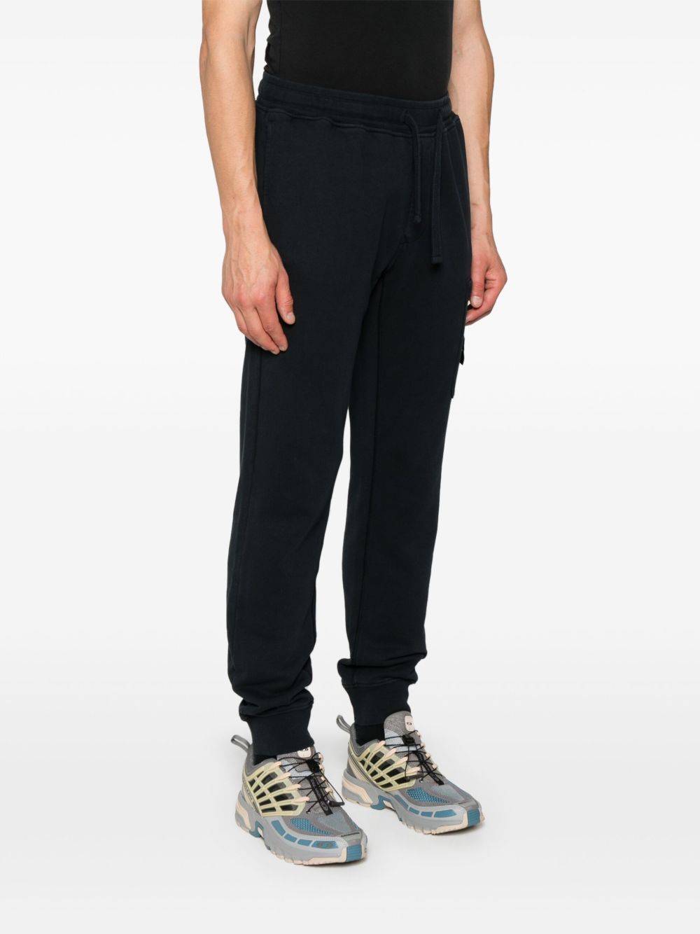 STONE ISLAND Pantaloni di tuta sportivi in cotone blu navy