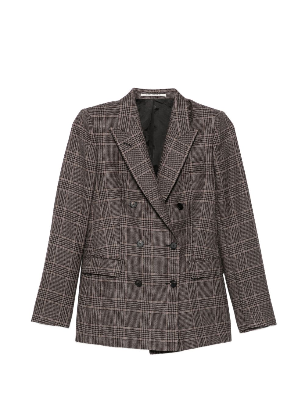TAGLIATORE Giacca blazer in lana motivo galles nero