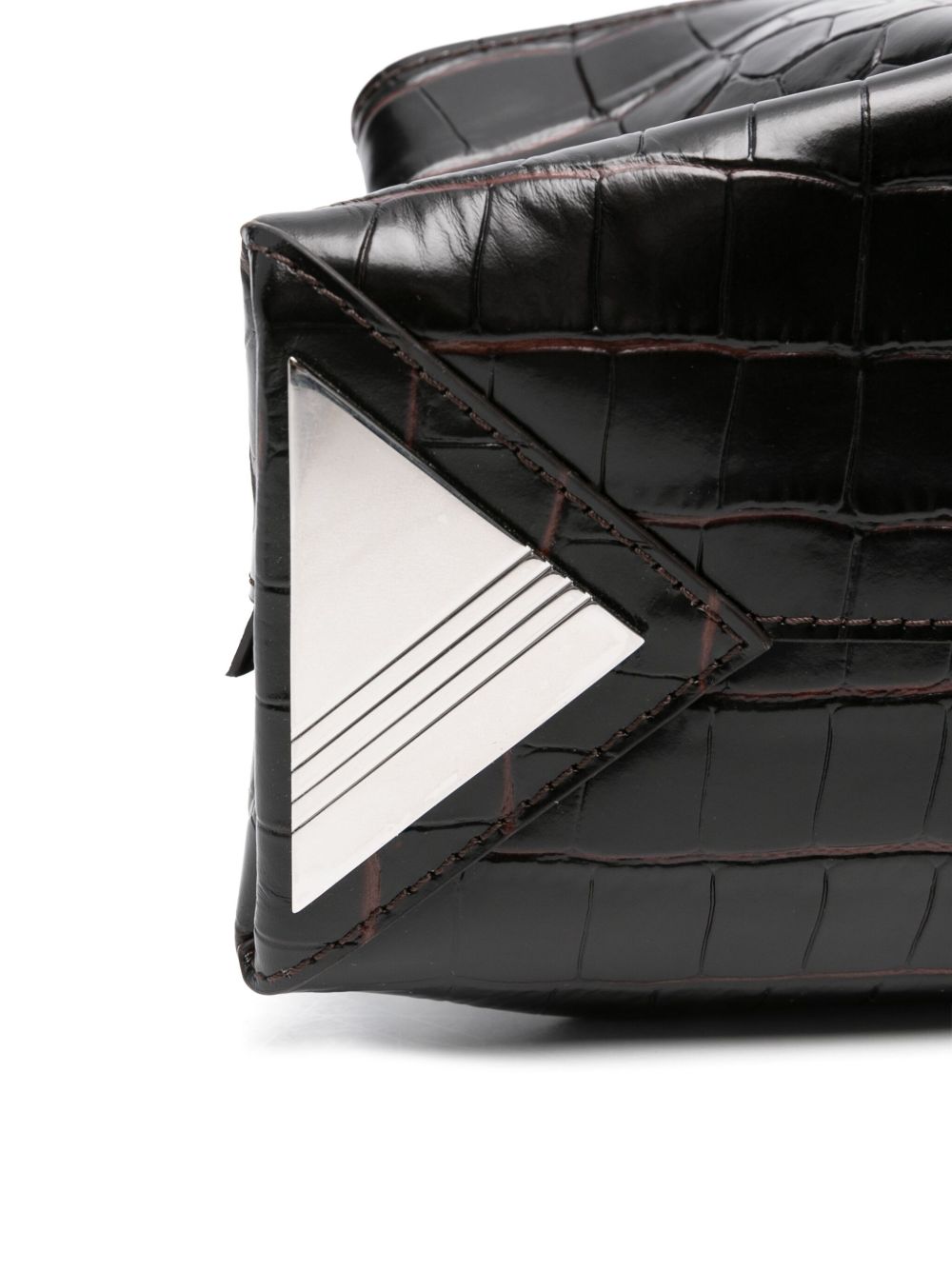 THE ATTICO Borsa a spalla La Passeggiata Small in pelle marrone cocco