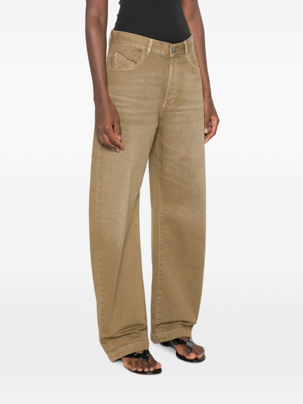 THE ATTICO Jeans Long Pants in denim lavato a vita alta