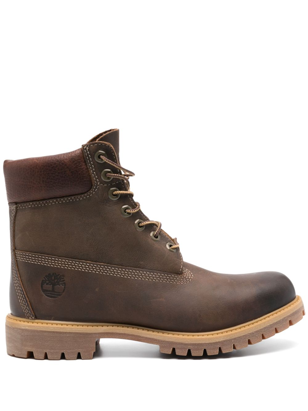 TIMBERLAND Stivaletto marrone scuro in pelle con imbottitura sulla caviglia