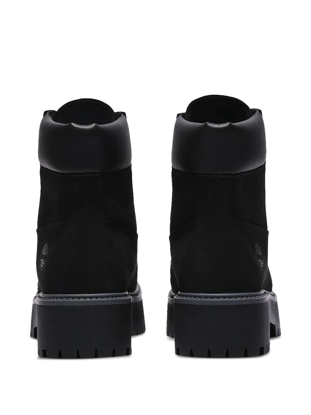 TIMBERLAND Stivaletti neri in suede con stringhe e suola carrarmato