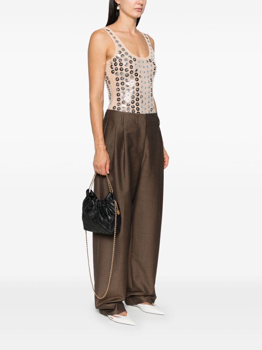 TORY BURCH Borsa a tracolla Fleming Mini Hobo nera