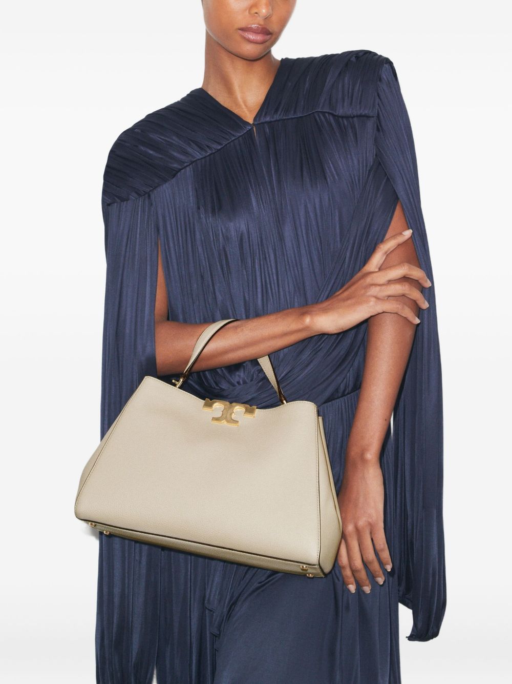 TORY BURCH Borsa bauletto Eleanor in pelle martellata con doppia T iconica