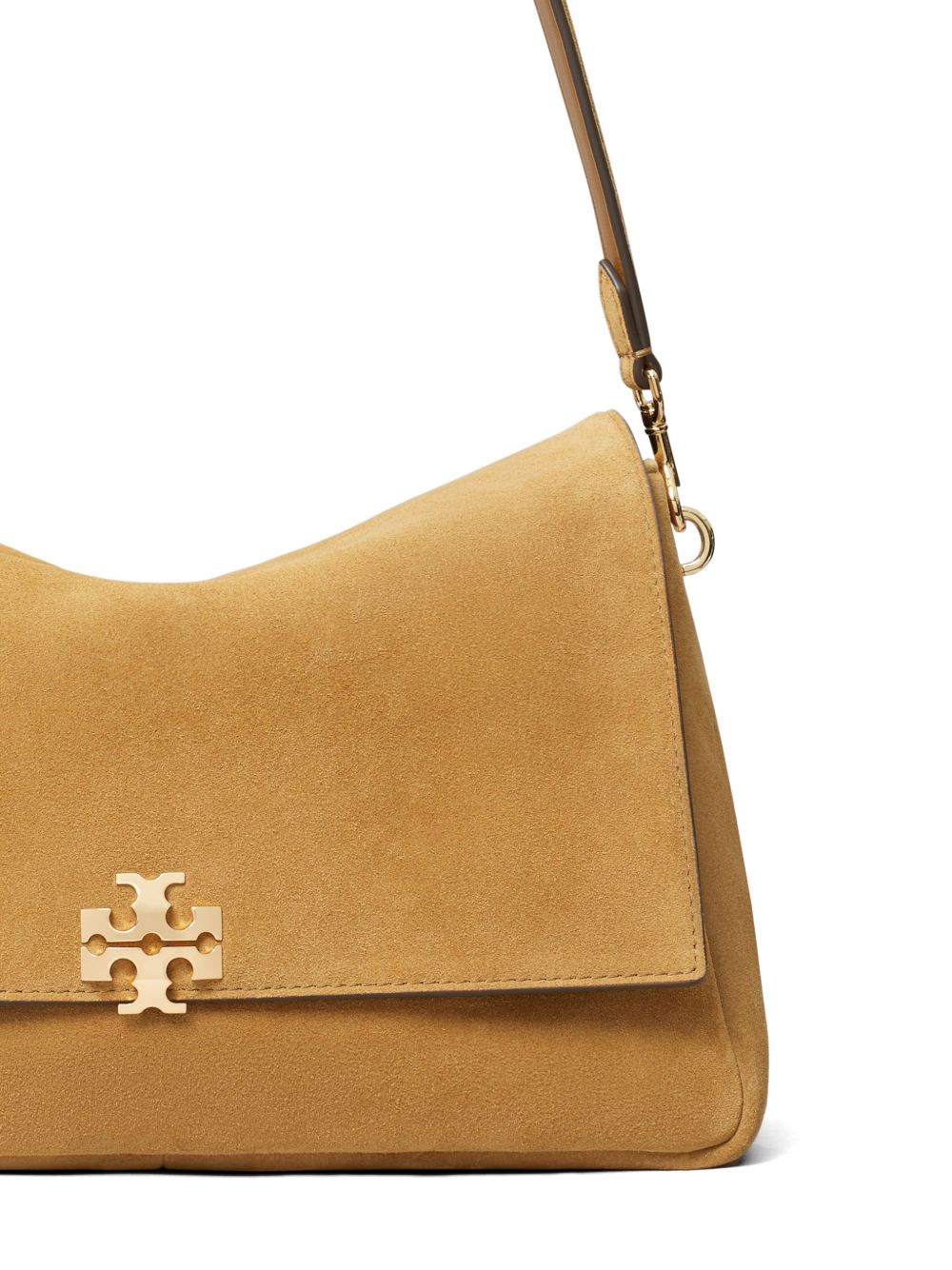 TORY BURCH Borsa a spalla Charlie in suede italiano con patta e tracolla regolabile