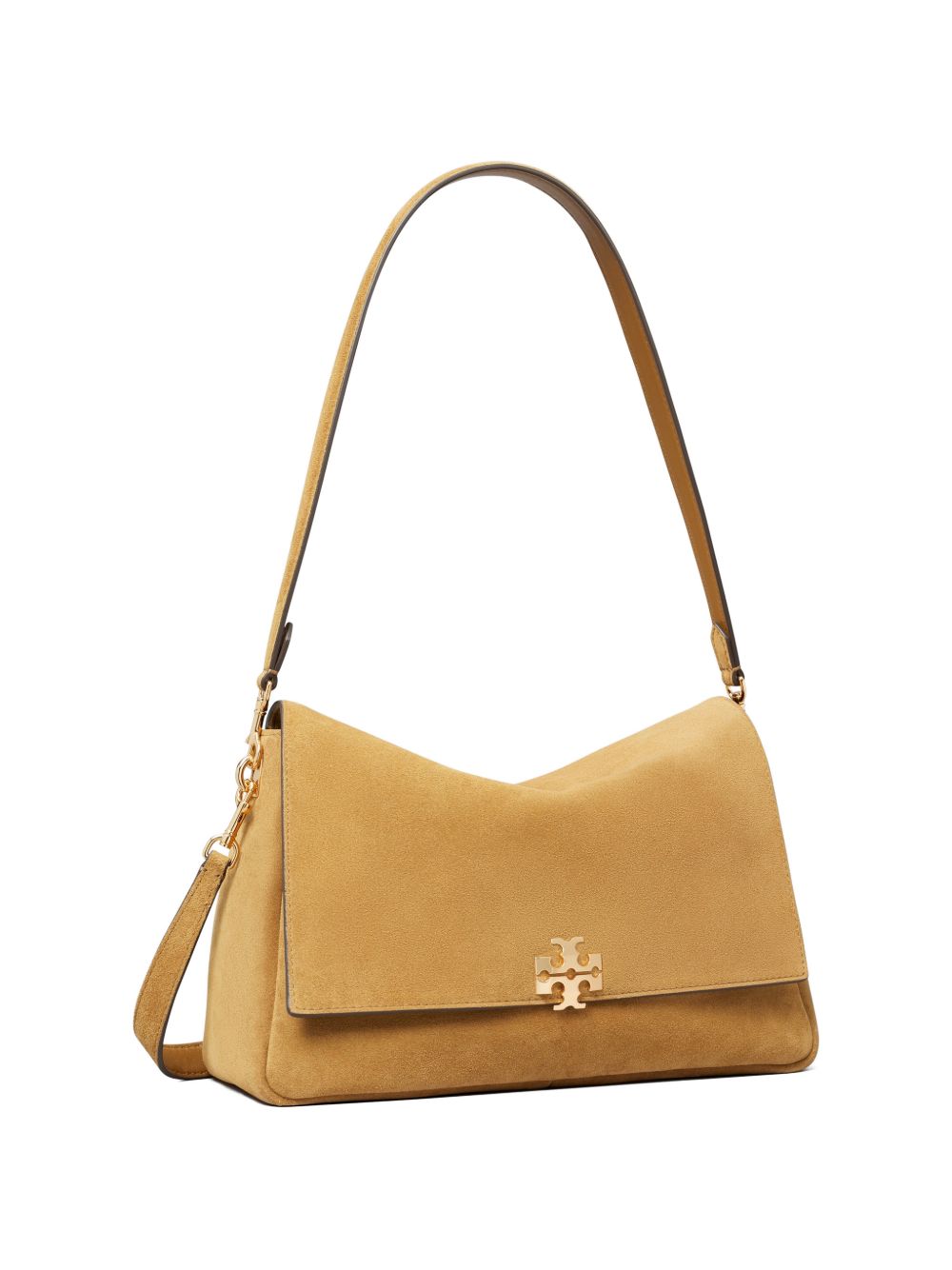 TORY BURCH Borsa a spalla Charlie in suede italiano con patta e tracolla regolabile