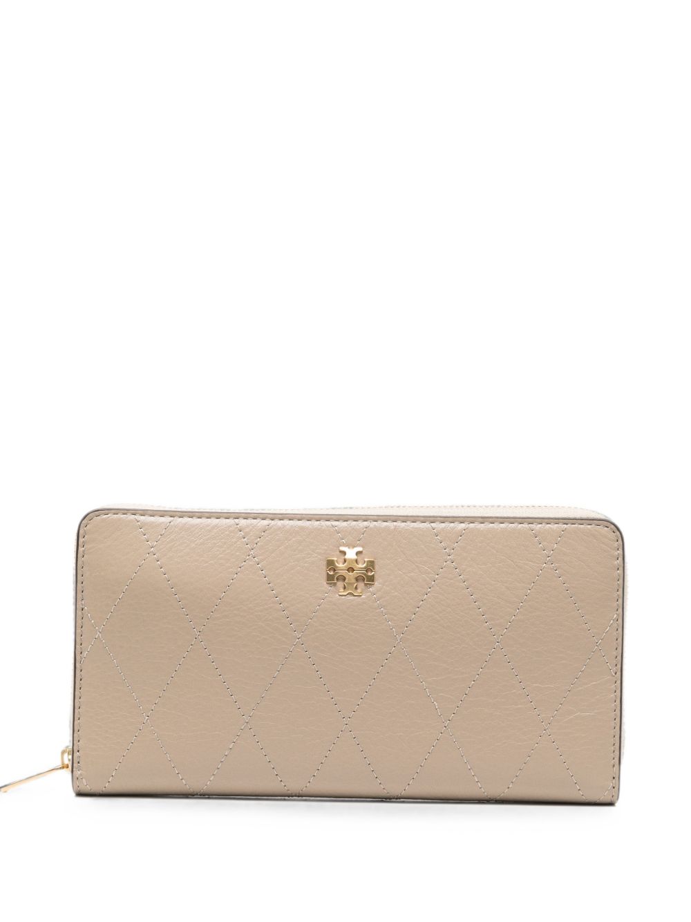 TORY BURCH Portafoglio rettangolare in pelle beige