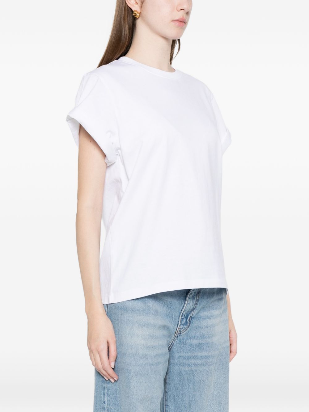 VICTORIA BECKHAM T-shirt Tilly in cotone bianco con logo VB ricamato