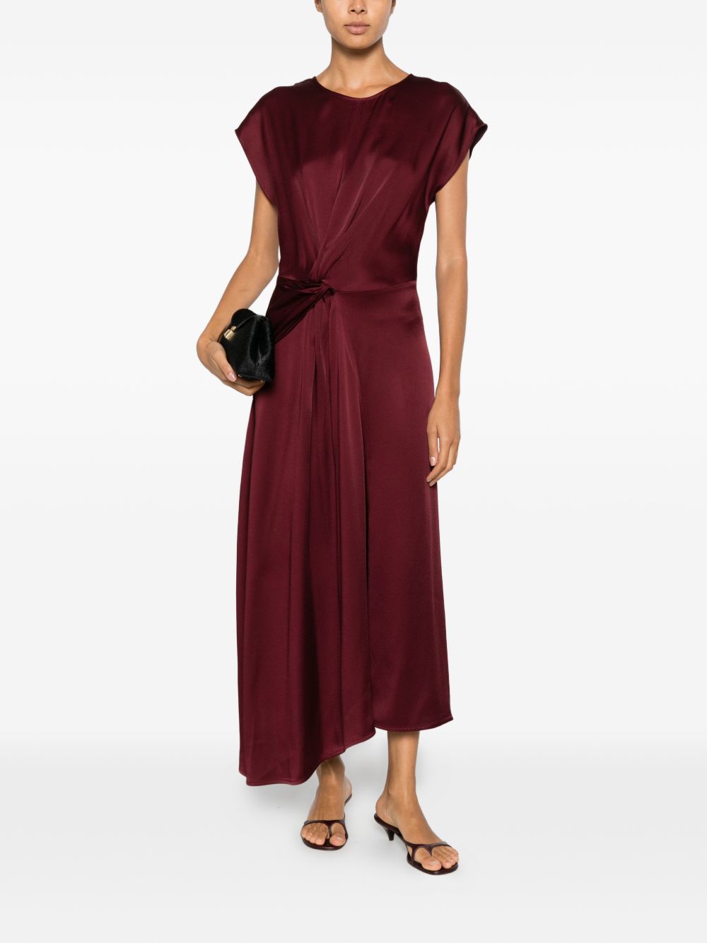 VICTORIA BECKHAM Abito bordeaux midi