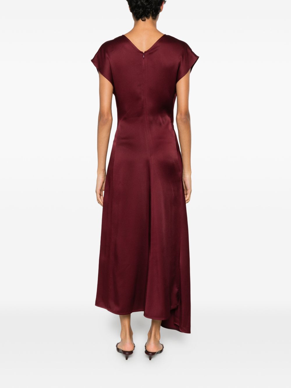VICTORIA BECKHAM Abito bordeaux midi