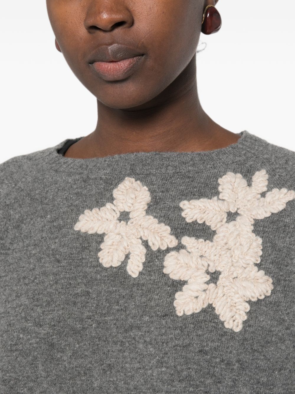 WHYCI Maglia in lana con applicazioni