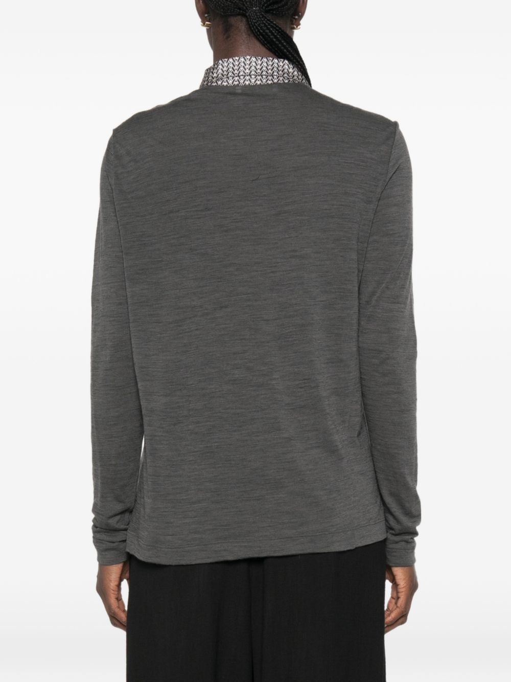 WHYCI Camicia a manìche lunghe con micro fantasia