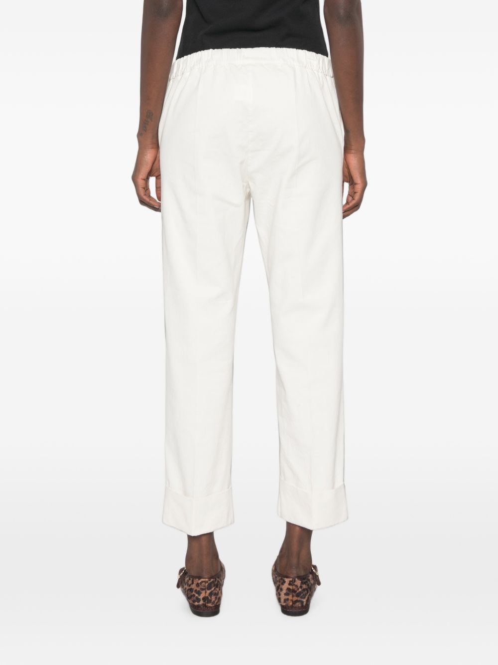 WHYCI Pantaloni bianchi in cotone