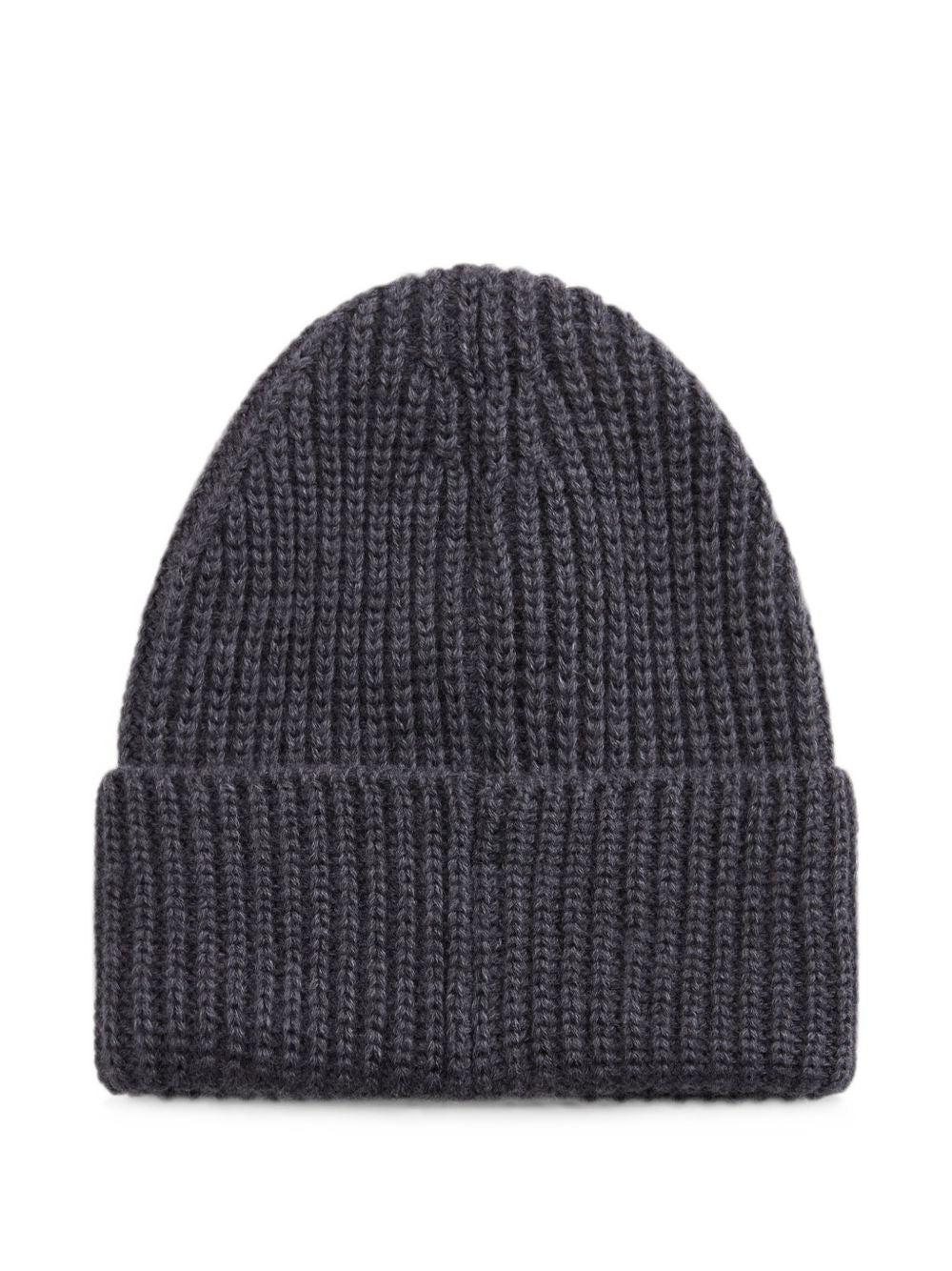 WOOLRICH Cappello grigio in lana a coste