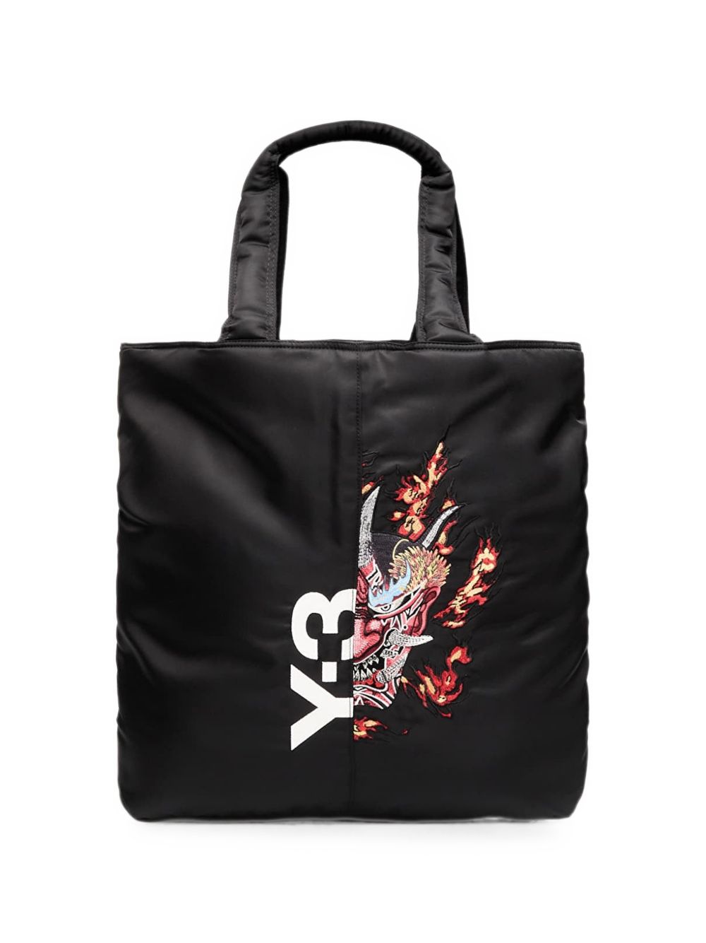 Y3 Borsa tote con grafica ricamata