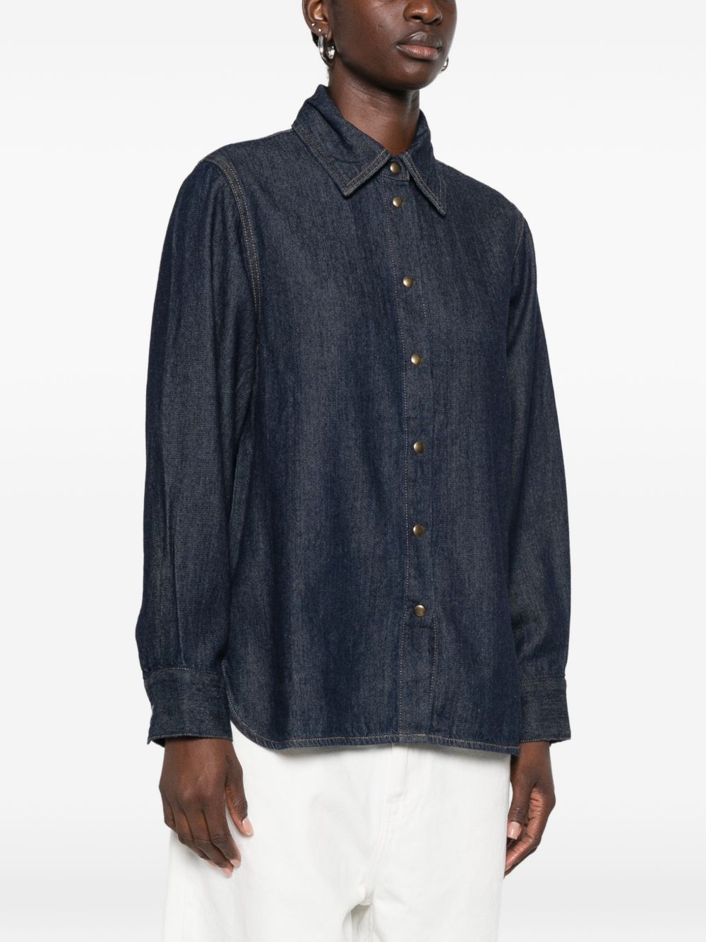 YERSE Camicia in denim blu Rodeo
