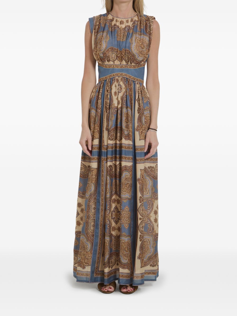 ZIMMERMANN Abito lungo Mahon in seta con stampa Paisley