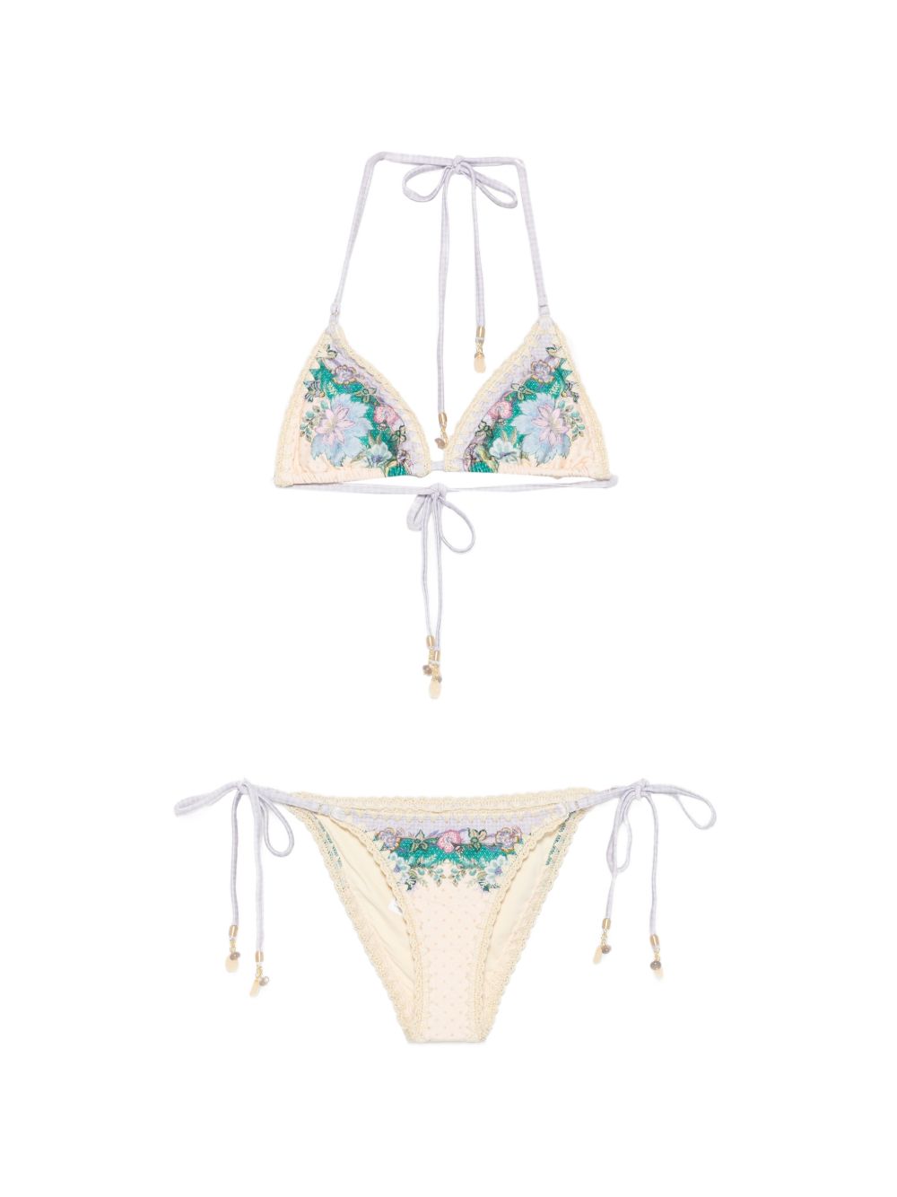 ZIMMERMANN Bikini Indra con dettagli crochet e stampa floreale