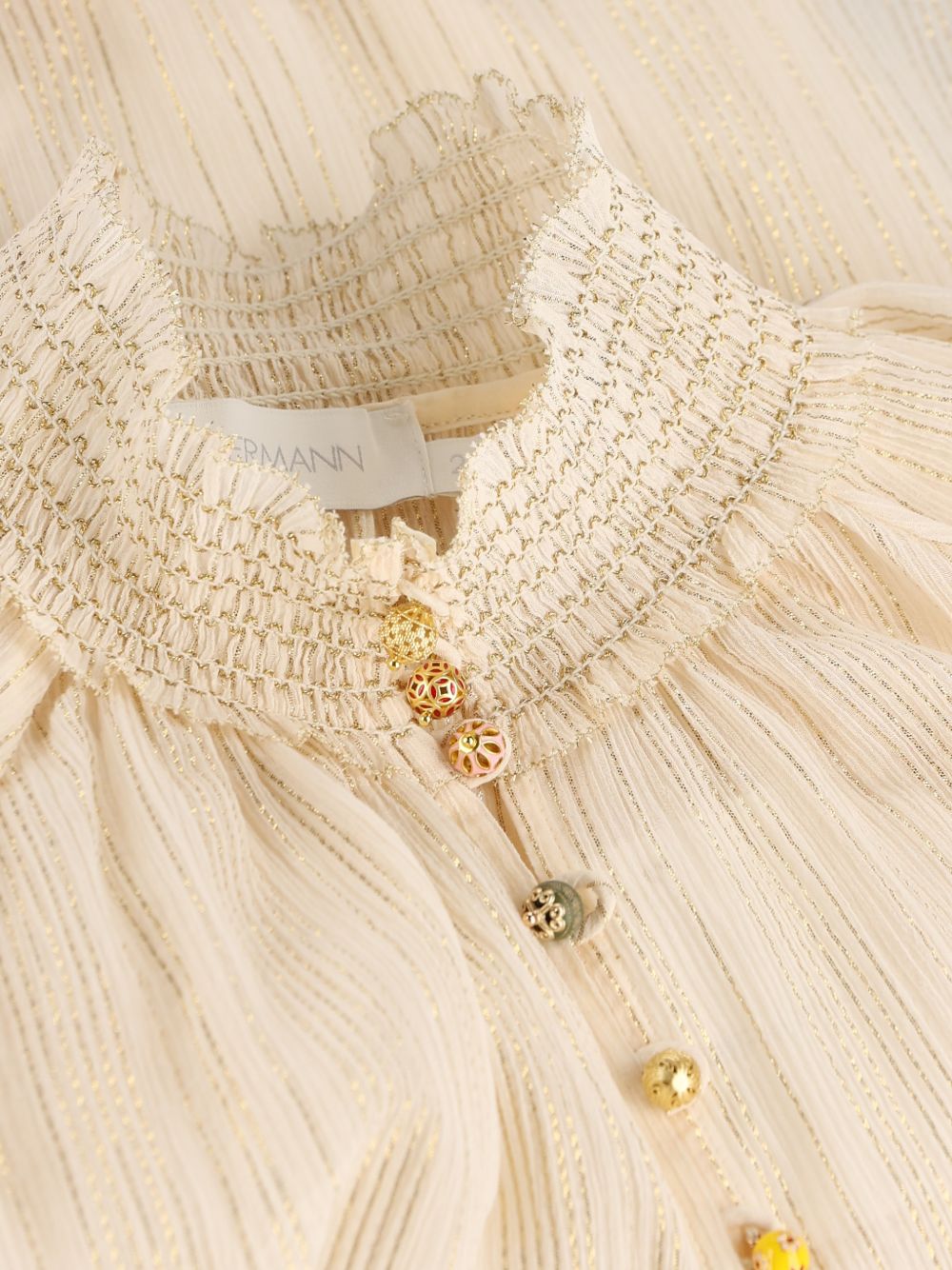 ZIMMERMANN Camicia a maniche lunghe Aster in cotone misto seta con bottoni