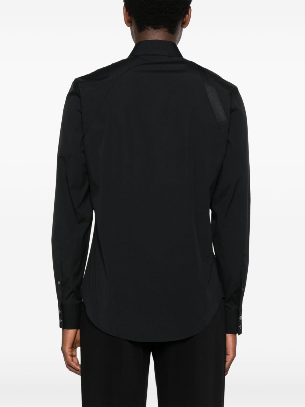 ALEXANDER McQUEEN Camicia 'Harness' con fibbia a T in nero