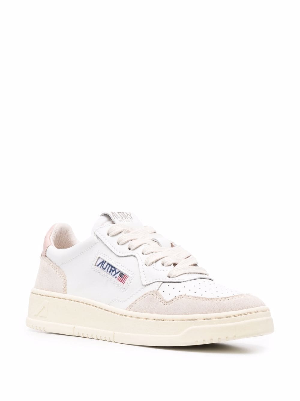 AUTRY Sneakers 'Medalist' in pelle di vitello bianca e rosa