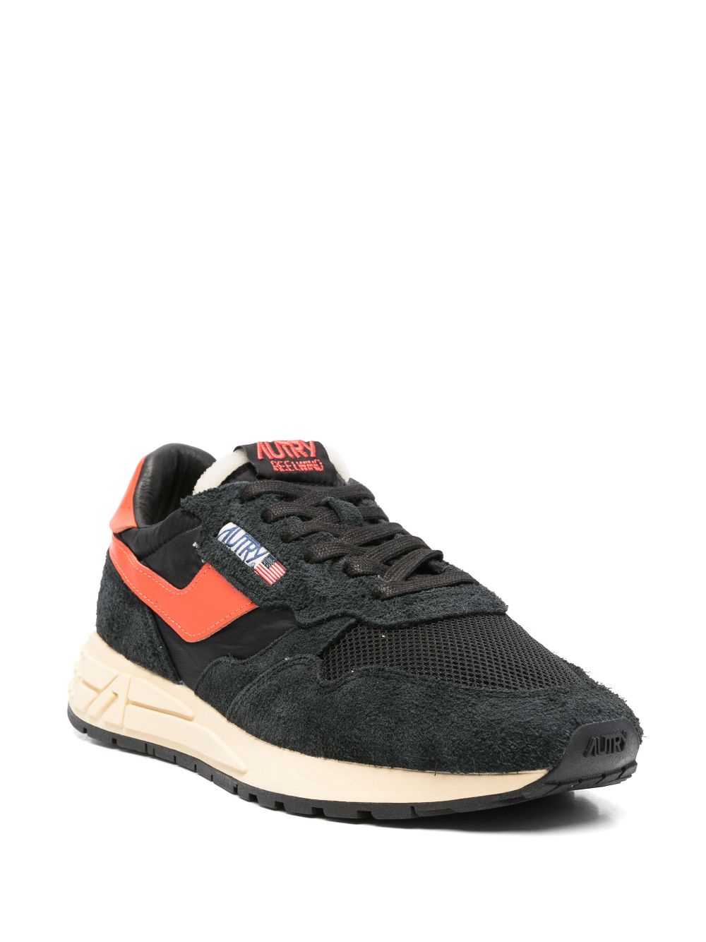 AUTRY Sneakers Reelwind nero e arancione con camoscio