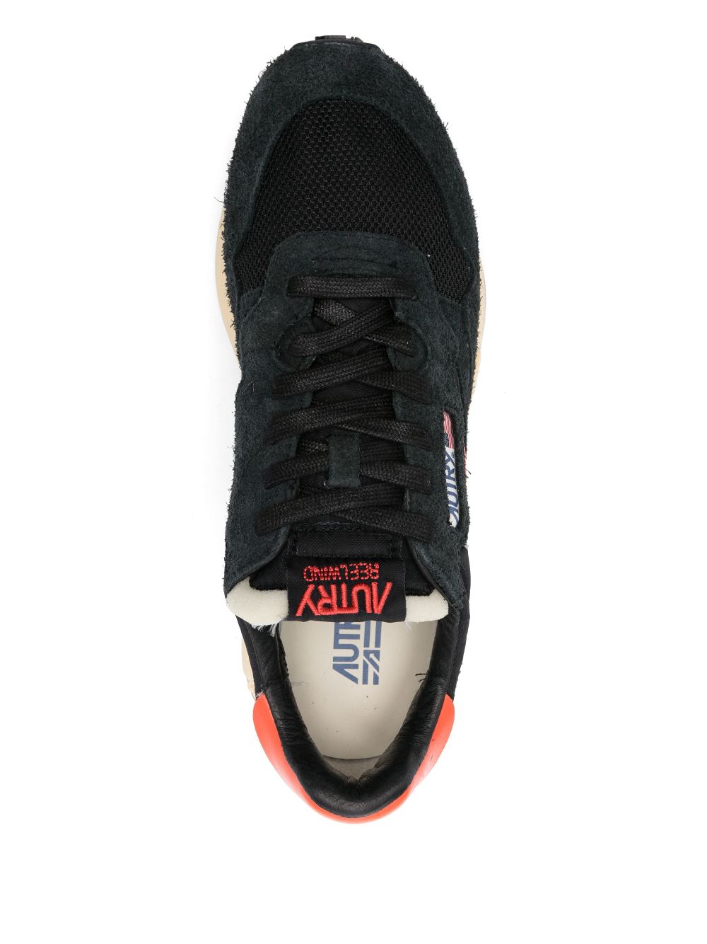 AUTRY Sneakers Reelwind nero e arancione con camoscio