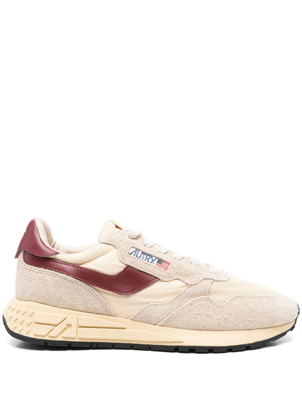 AUTRY Sneakers Medalist beige e marrone con inserti in camoscio
