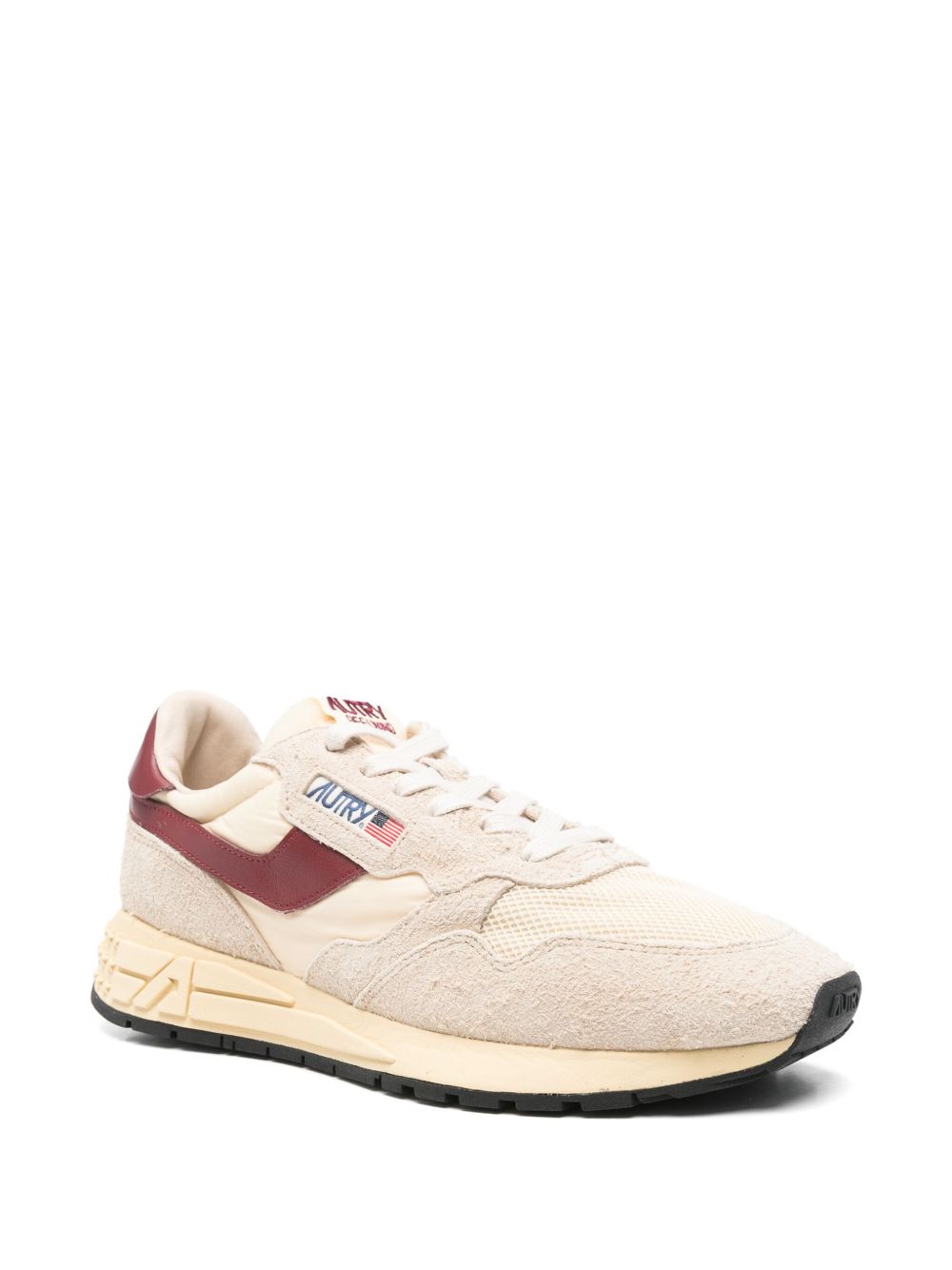 AUTRY Sneakers Medalist beige e marrone con inserti in camoscio
