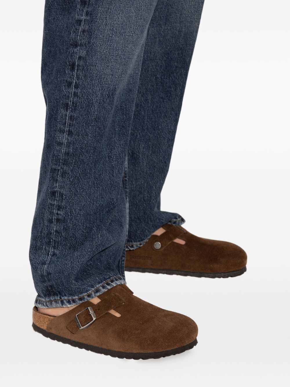 BIRKENSTOCK Clogs Boston in pelle scamosciata marrone