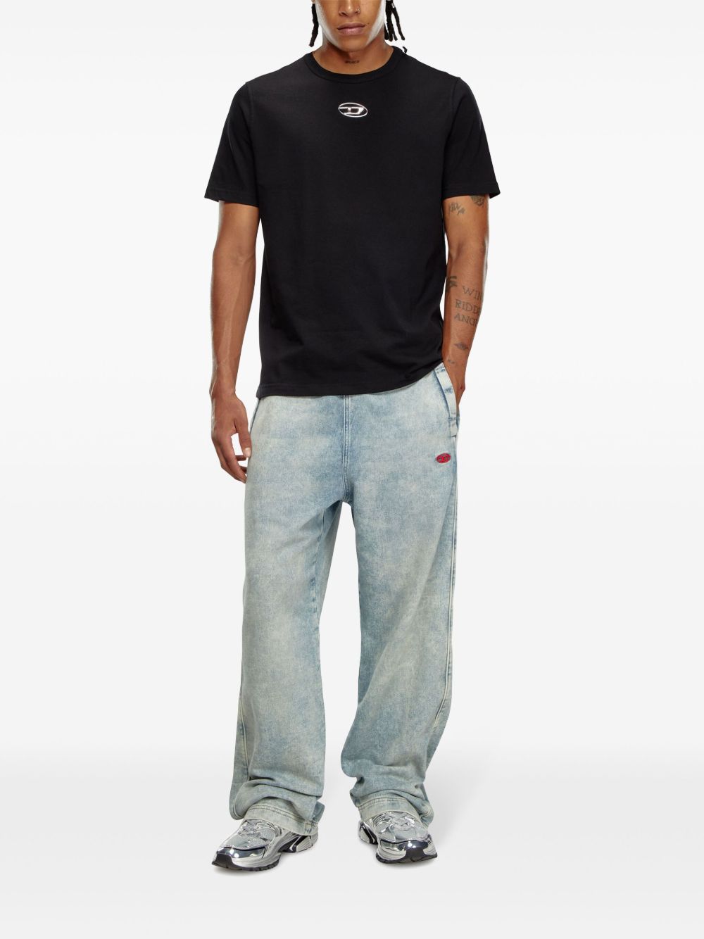 DIESEL T-shirt in cotone nera con logo