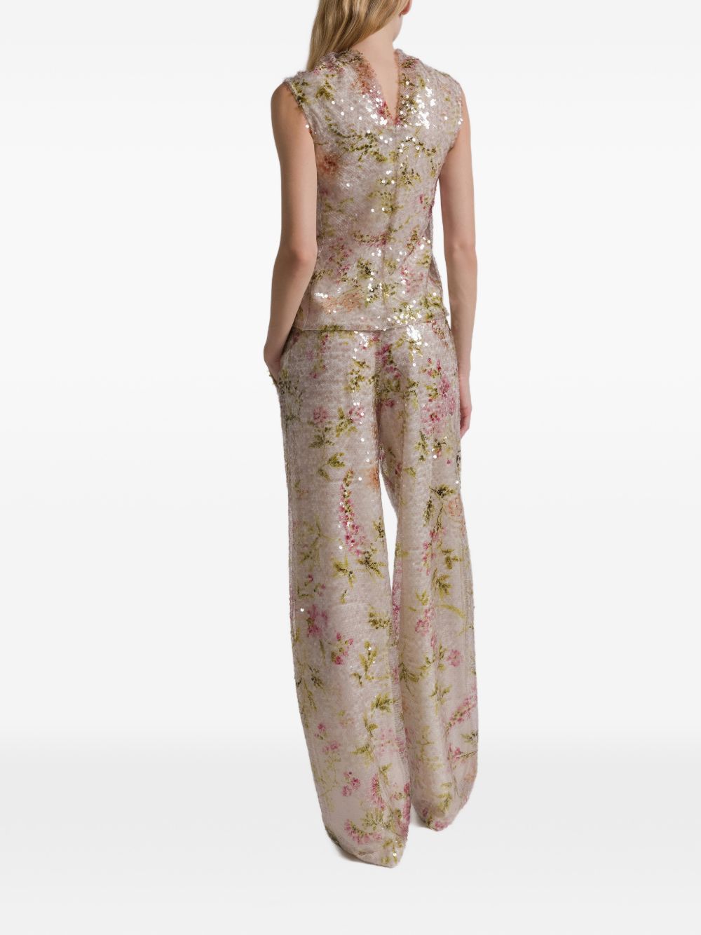 ALBERTA FERRETTI Top con paillettes a collo alto