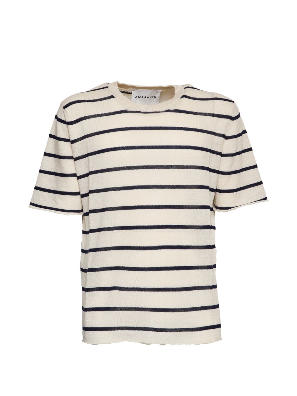 AMARANTO T-shirt a maniche corte a righe blu navy