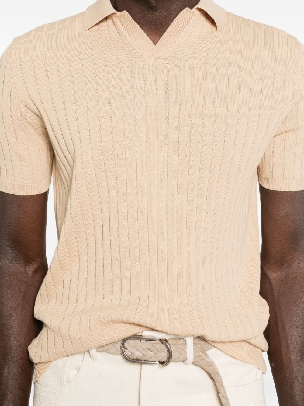 AMARANTO Polo beige a maniche corte