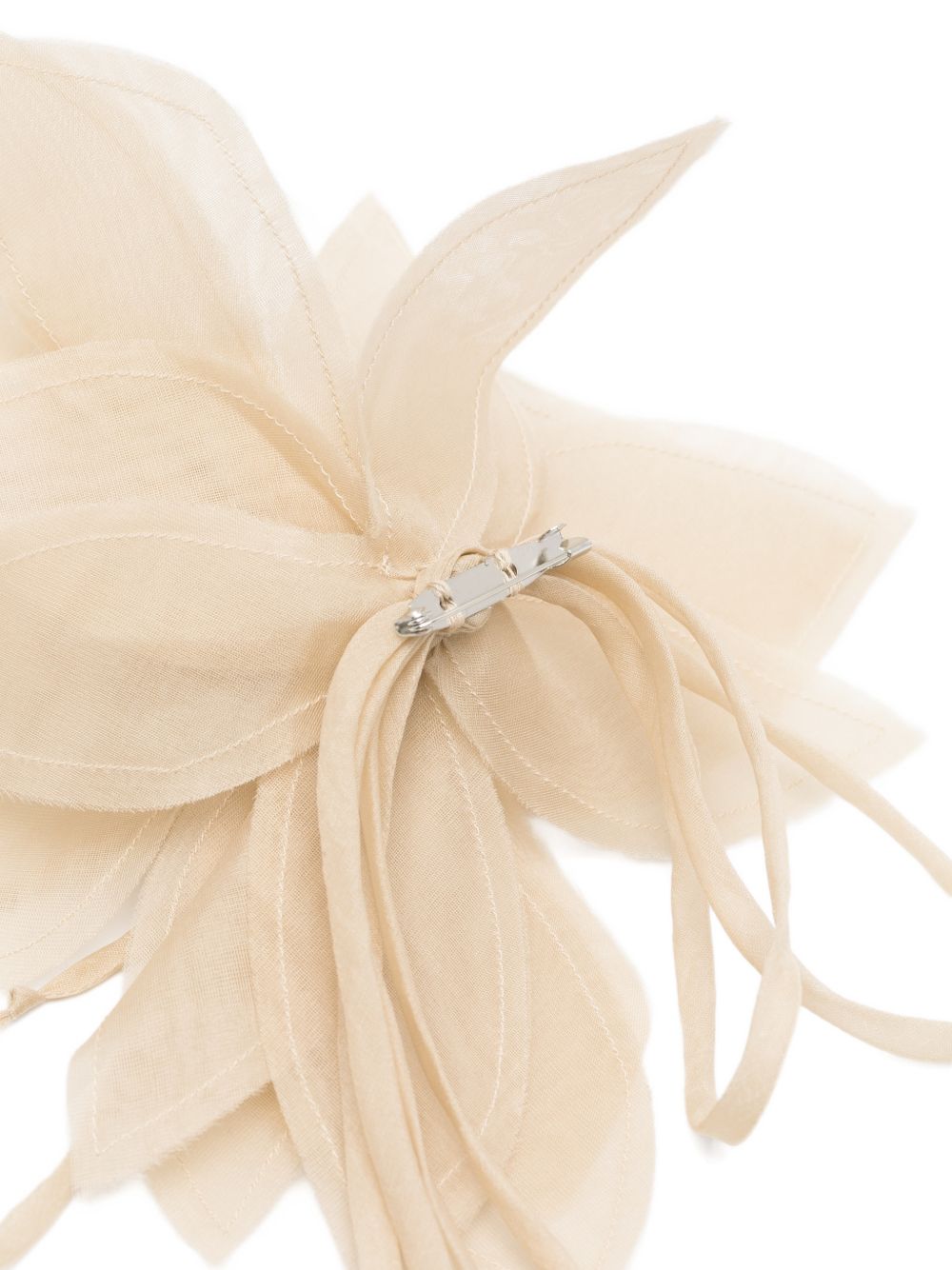 ANTONELLI Spilla fiore Victoria in tessuto beige chiaro