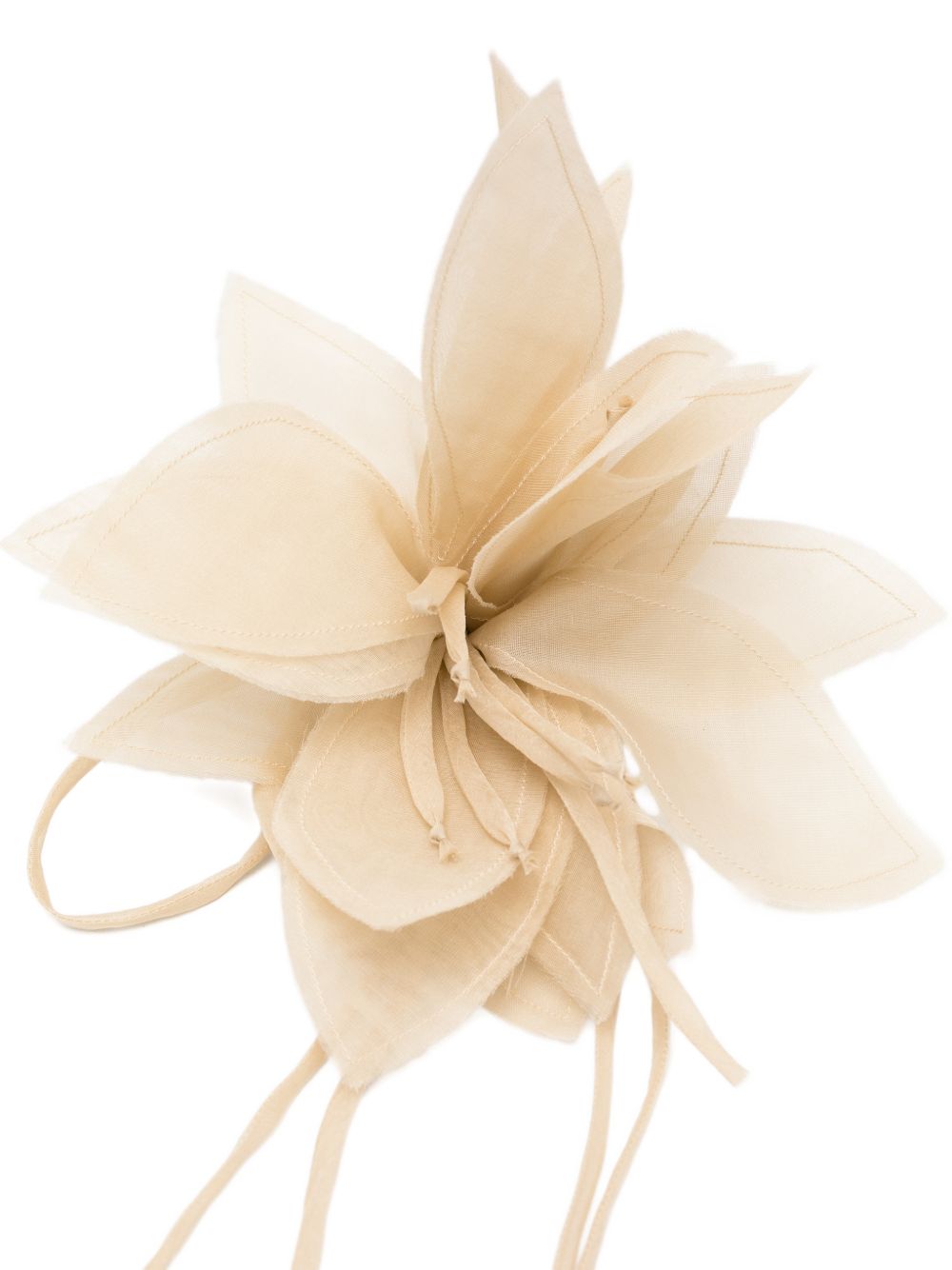 ANTONELLI Spilla fiore Victoria in tessuto beige chiaro