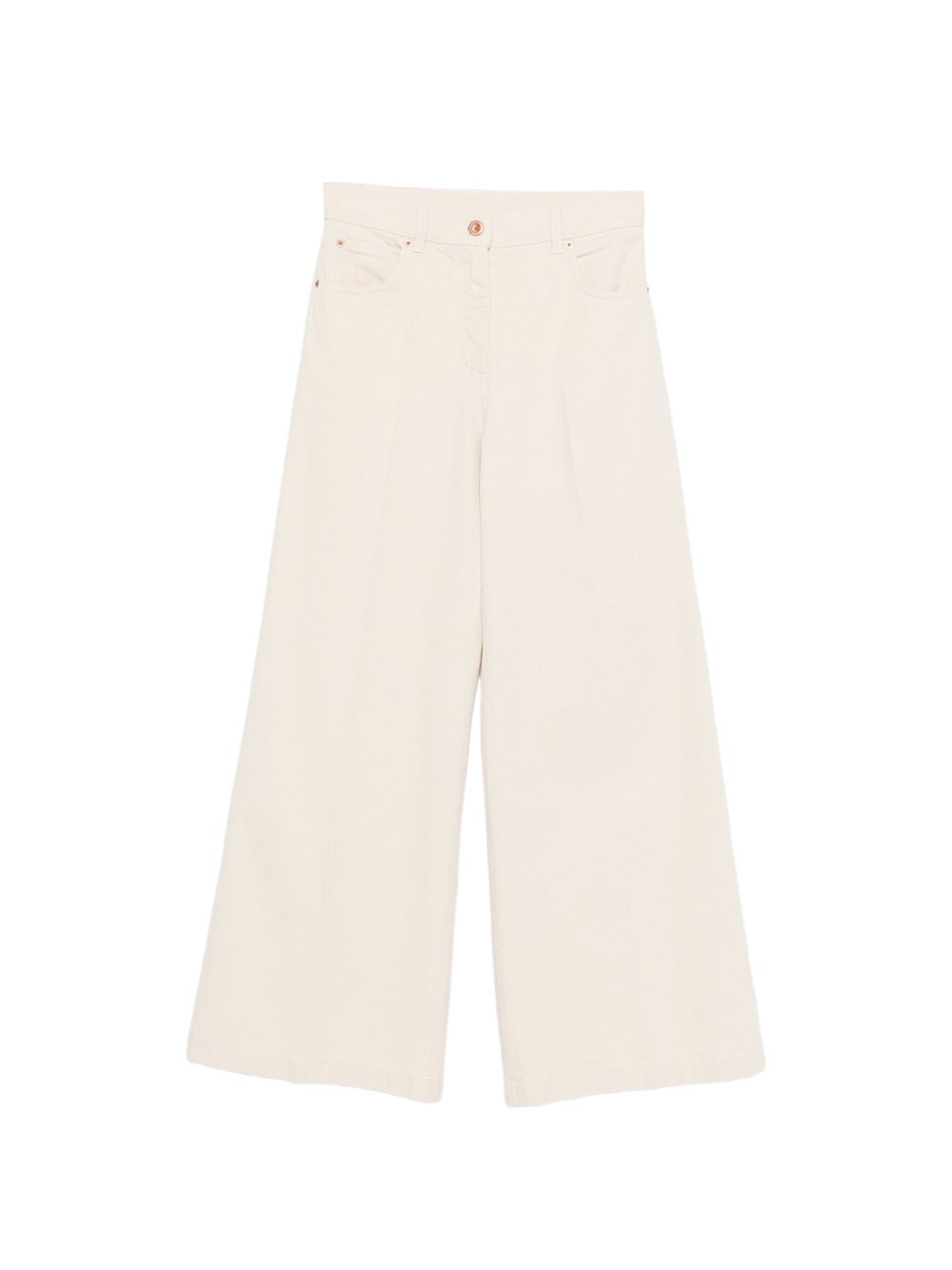 ASPESI Pantaloni wide-leg in cotone avorio