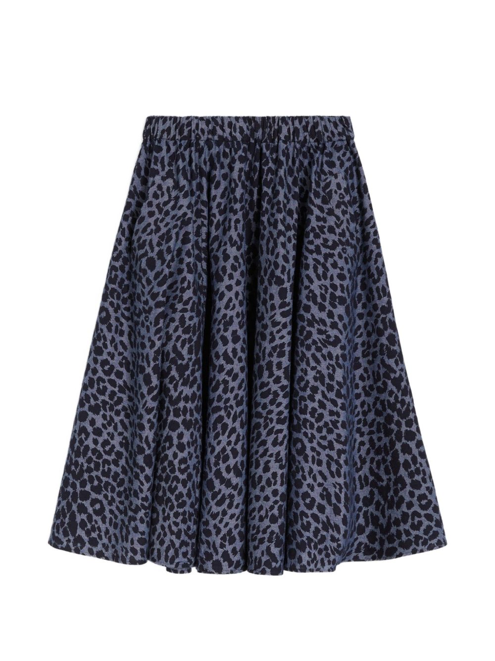 ASPESI Gonna midi in cotone leopardata