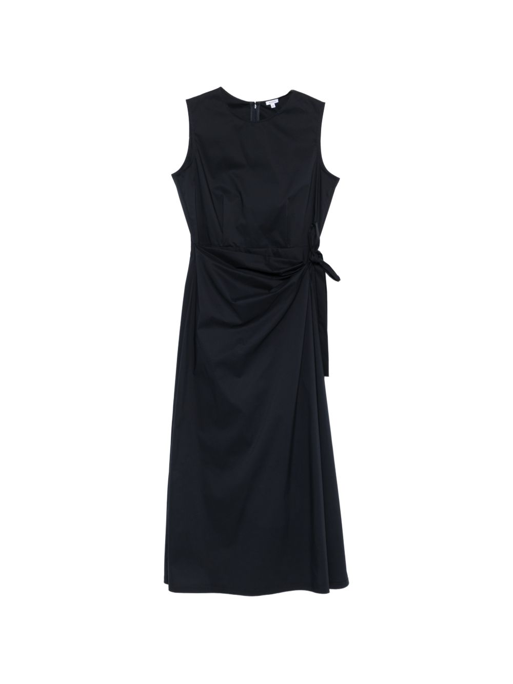 ASPESI Abito midi con drappeggio in cotone blu