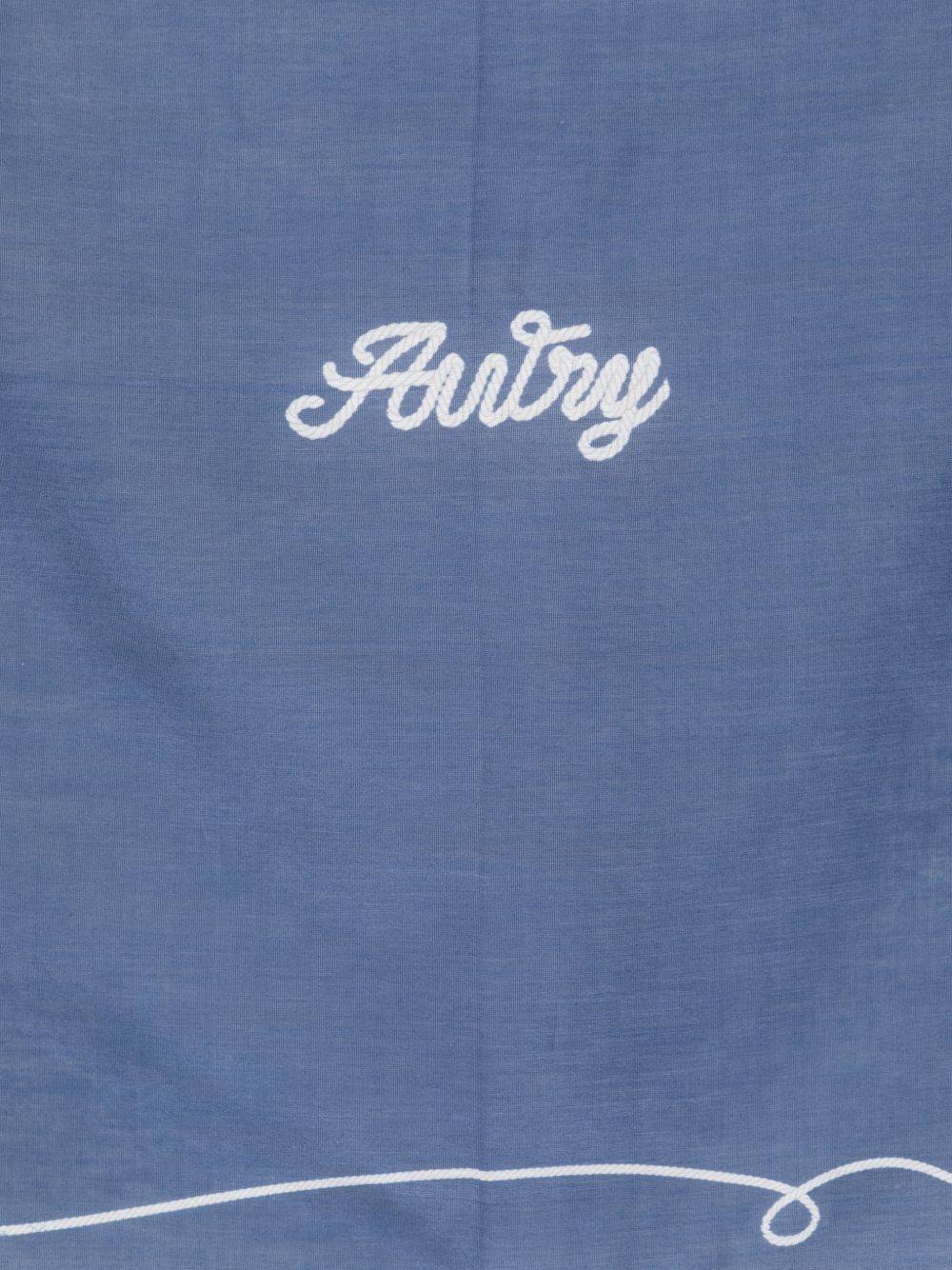 AUTRY Foulard blu con logo cucito in cotone e seta