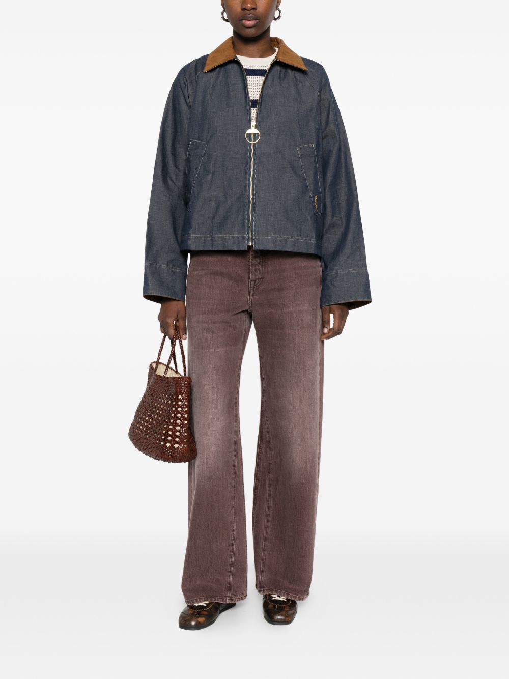 BARBOUR Giacca Freckleton in denim blu