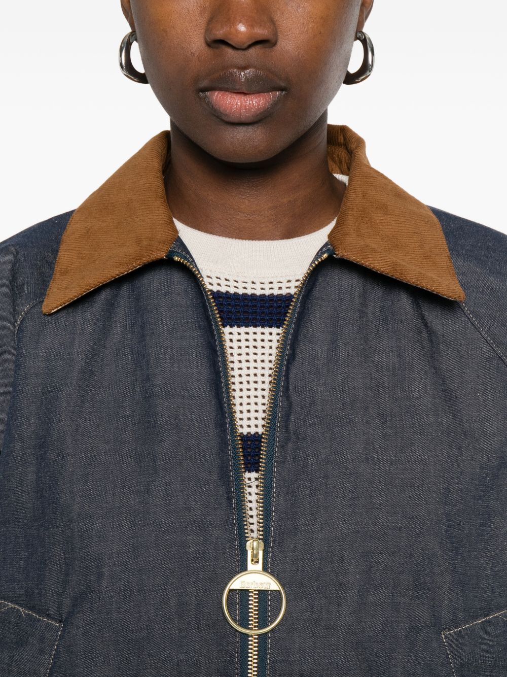 BARBOUR Giacca Freckleton in denim blu