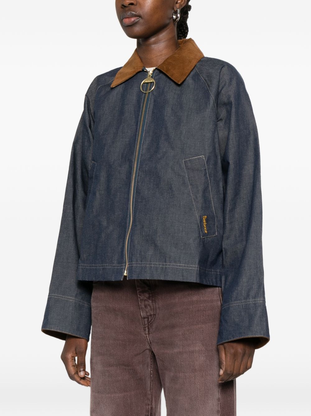 BARBOUR Giacca Freckleton in denim blu